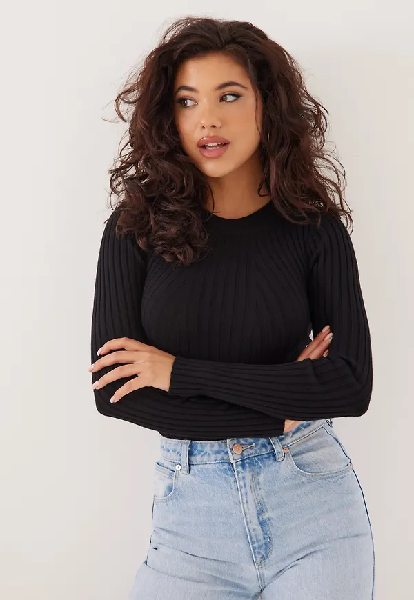Vero Moda - Stickade tröjor - Vmkiki Ls O-Neck Rib Blouse Ga Noos - Tröjor - Knitted sweaters