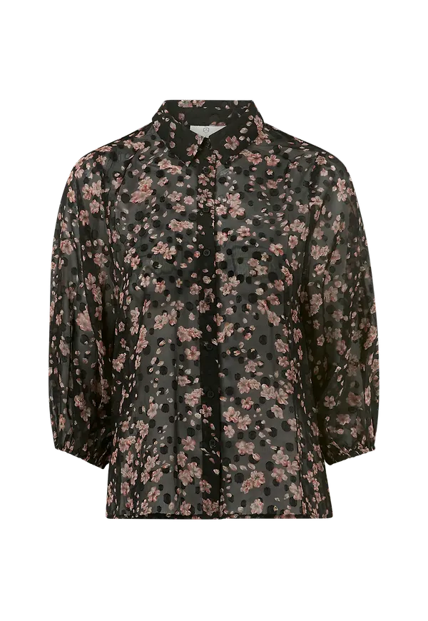 KAFFE - Blus kaStarry Shirt - Svart