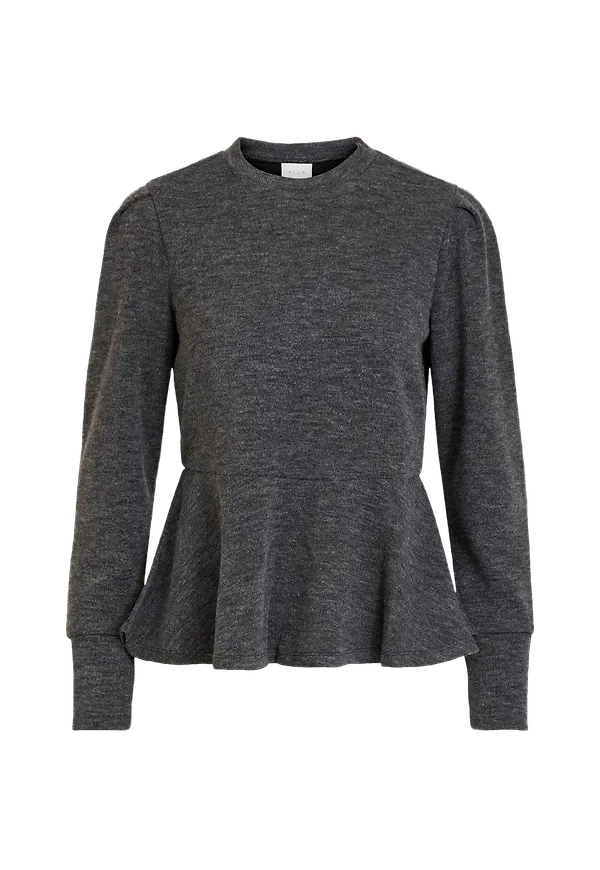 Vila - Topp viMany L/S Puff Sleeves Top - Grå
