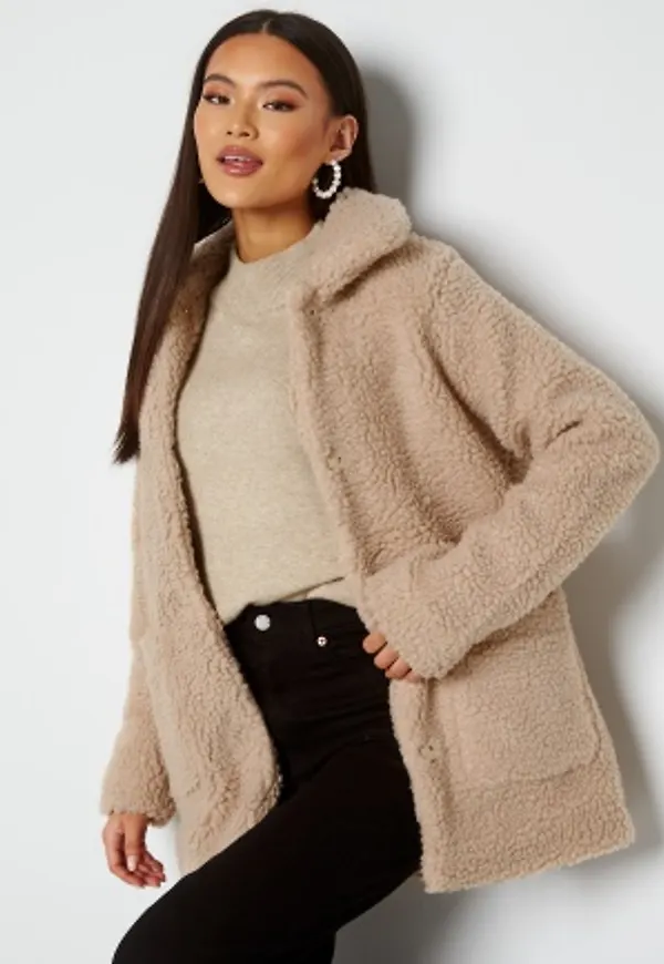ONLY Aurelia Sherpa Jacket Cuban sand XL