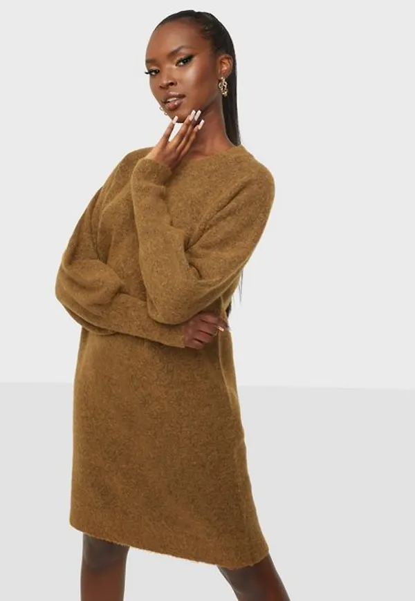 Selected Femme Slfsif Kaya Ls Knit Dress O-Neck B Stickade klänningar