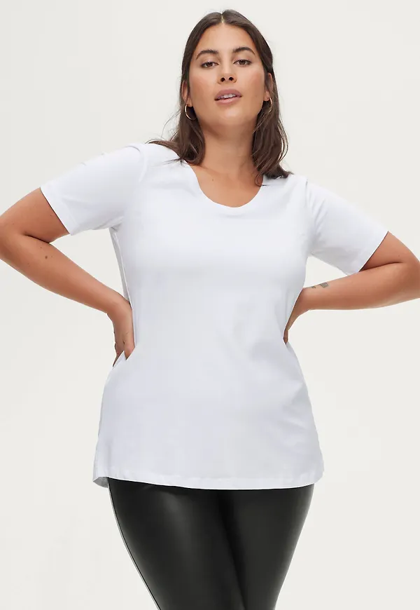 Zizzi - Topp S/S T-shirt - Vit