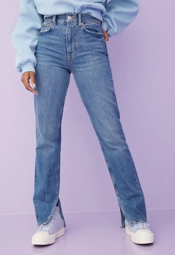 Gina Tricot Original slit jeans Straight Blue