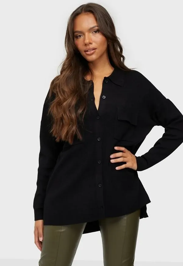 Only Onlkamma L/S Shirtigan Knt Stickade tröjor Black