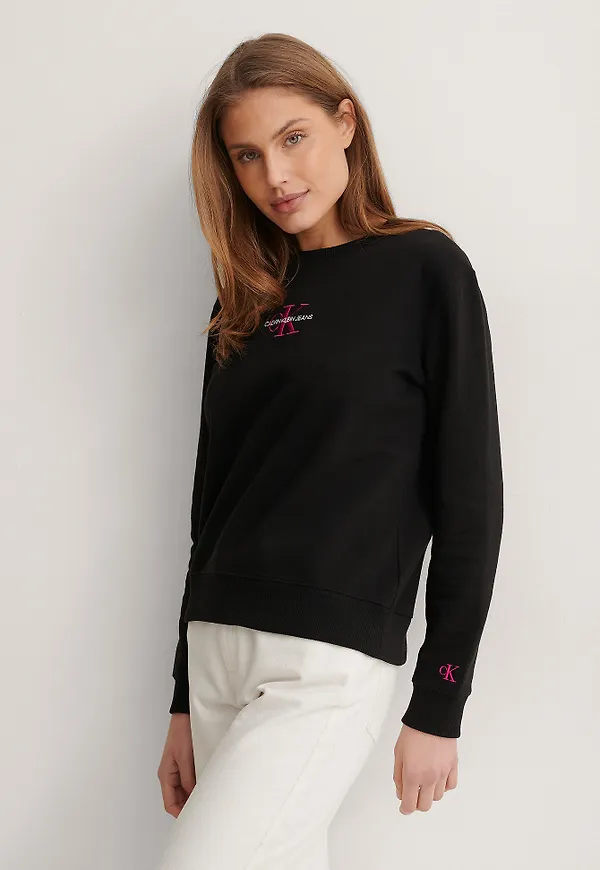Calvin Klein Monogram Logo Crew Neck - Black