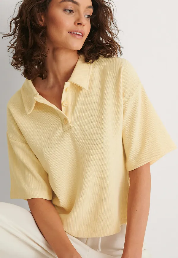 NA-KD Recycled Jersey-topp - Yellow