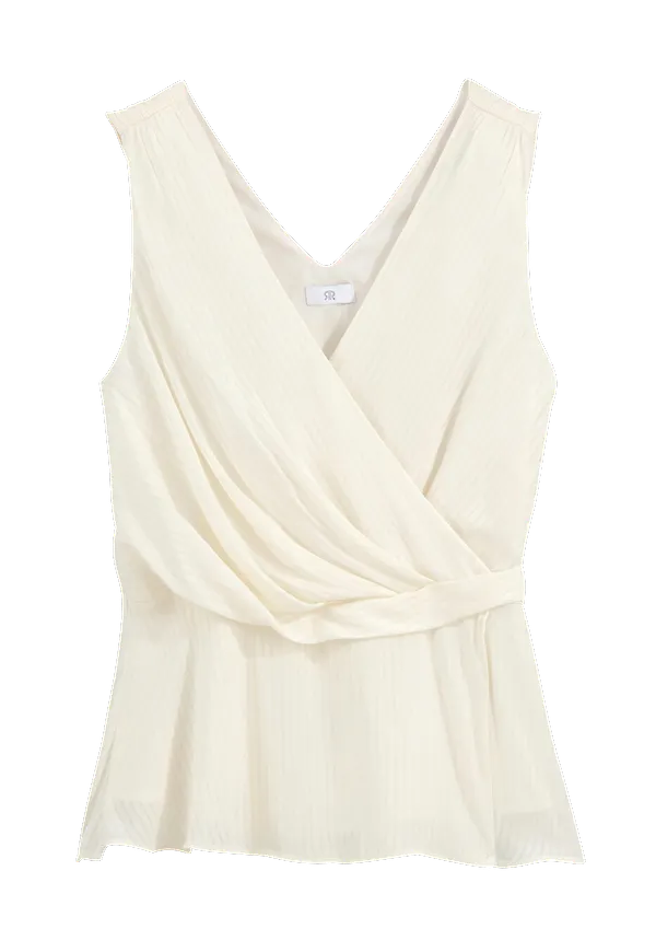 La Redoute - Ärmlös blus med V-ringning - Vit
