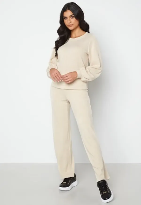 JDY Emma Wide Pant Oatmeal Melange S