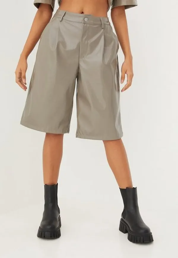 JJXX Jxjaden Faux Leather Berm Hw Shorts Byxor & Shorts Brindle Shiny