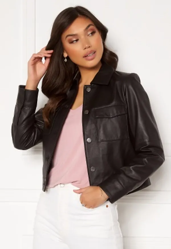 JOFAMA Lynn Leather Jacket Black 44