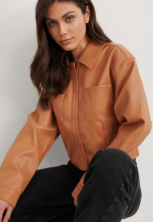 NA-KD Trend Kort Pu-Jacka - Orange