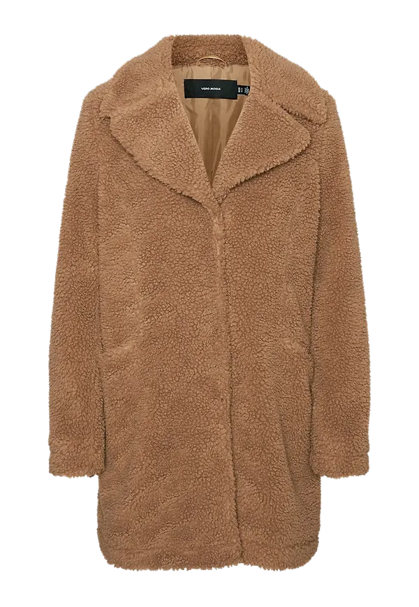 Vero Moda - Fuskpäls vmDonna Teddy 3/4 Jacket Boos - Brun