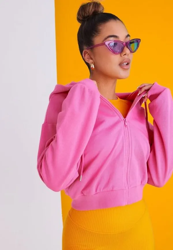 NLY Trend Everyday Zip Hoodie Sweatshirts Rosa