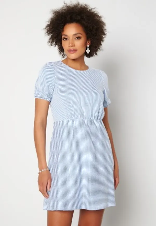 VILA Milac O-Neck S/S Dress Cashmere Blue Stripe S