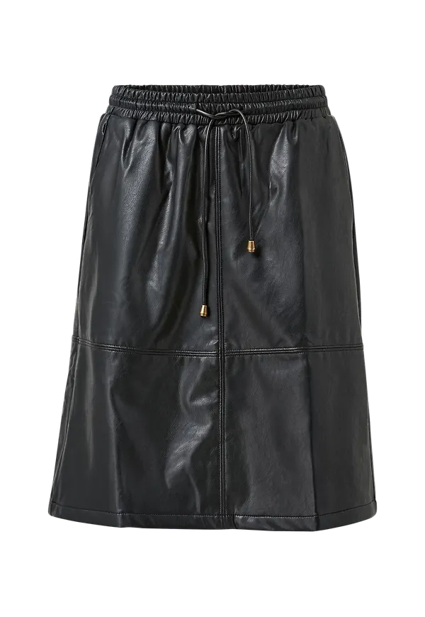 Culture - Kjol cuBecky PU Skirt - Svart