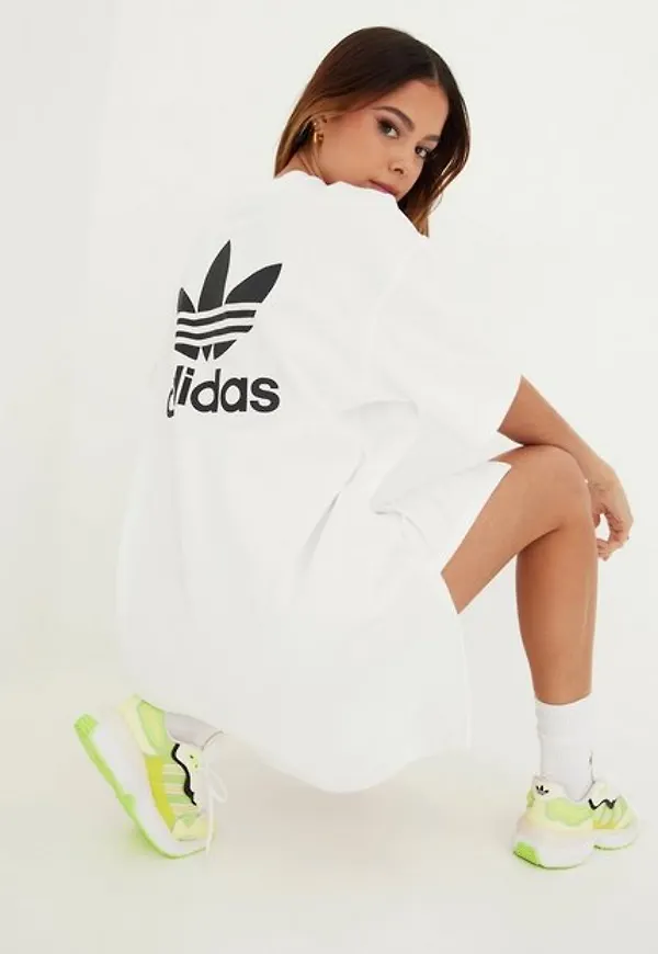 Adidas Originals Tee Dress Loose fit dresses White