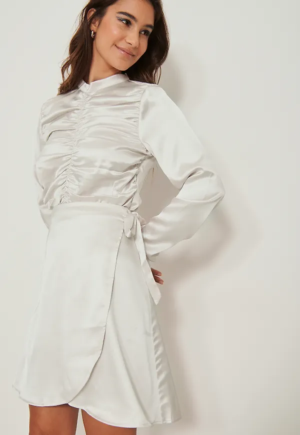 NA-KD Party Rynkad Blus - Offwhite