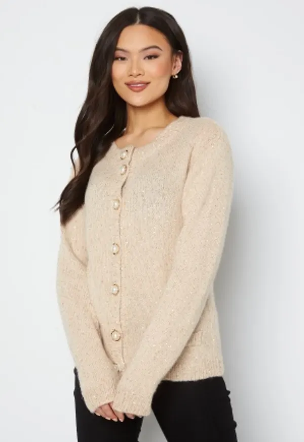 Ida Sjöstedt Flo Cardigan Wool Mix Caramel Beige 42