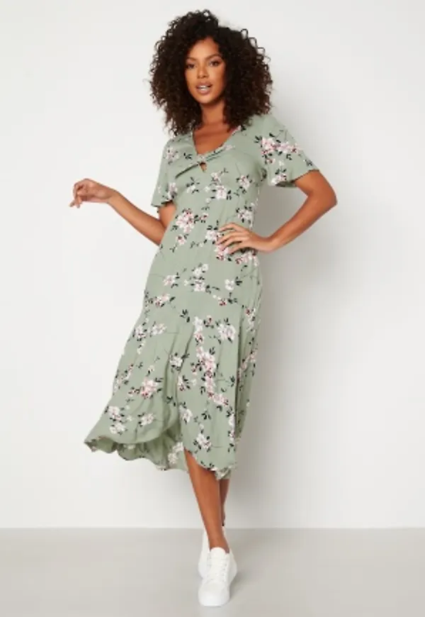 Happy Holly Therese dress Dusty green / Floral 38