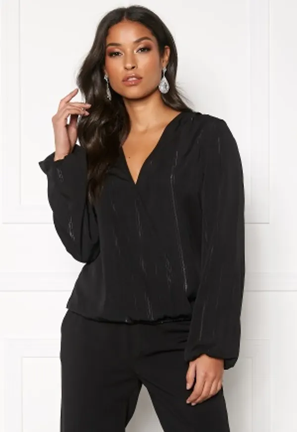 VILA Rica Lurex L/S Top Black, Silver Lurex 34