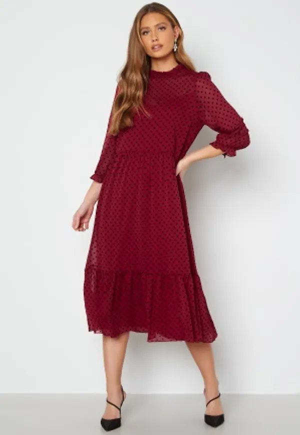Happy Holly Portia dot dress Dark pink 44/46