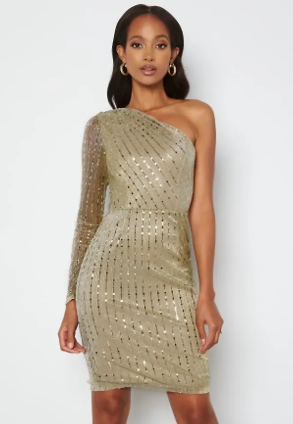 BUBBLEROOM Ivana Sparkle Dress Gold 34