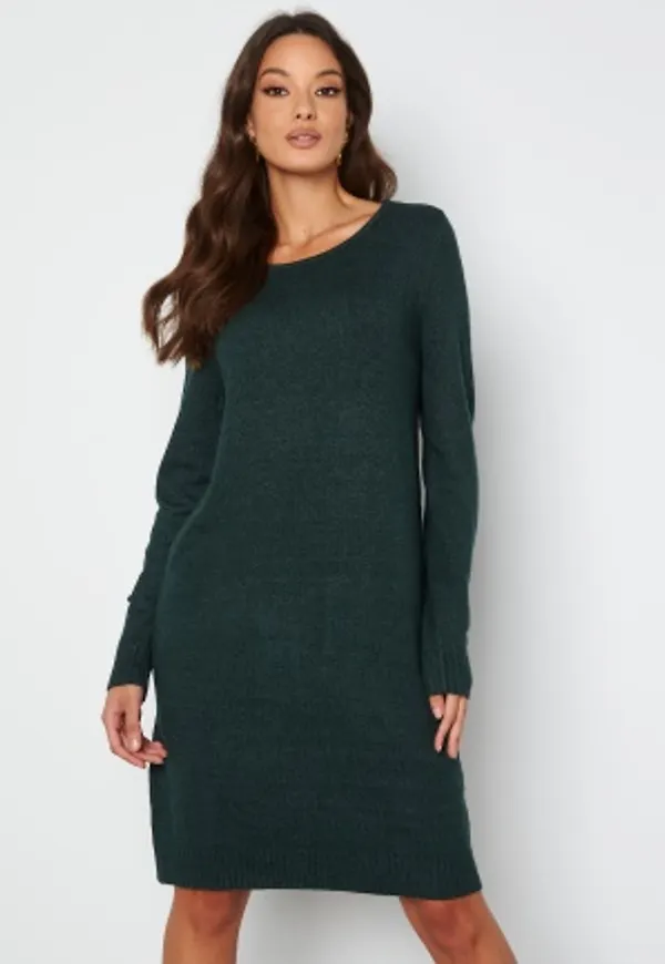 VILA Ril L/S Knit Dress Darkest Spruce S