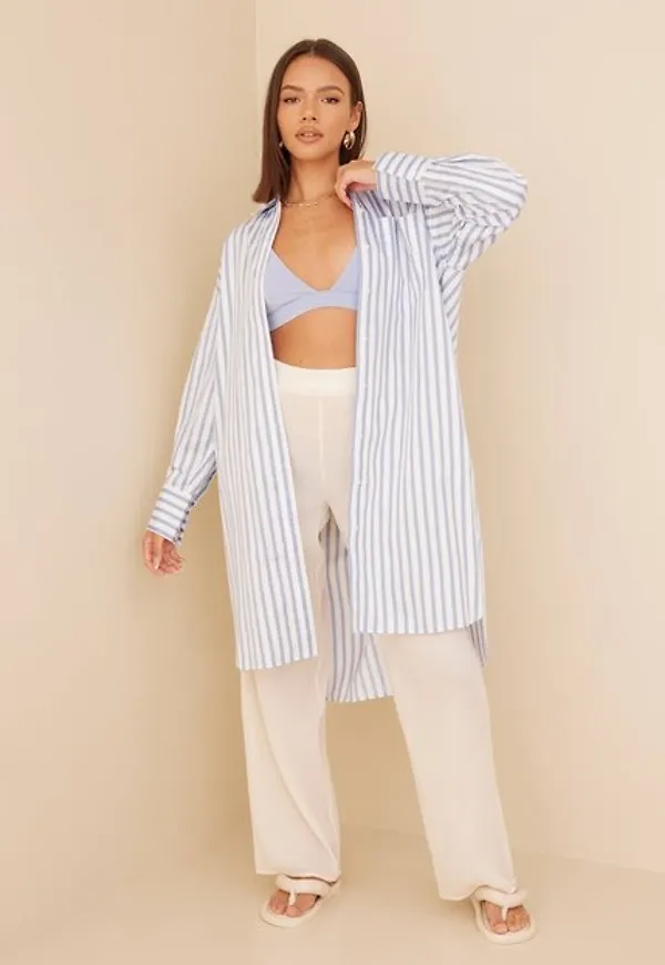 Selected Femme Slfdora Ls Striped Long Shirt W Loose fit dresses