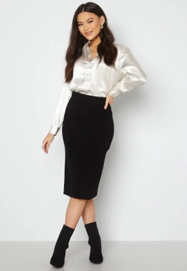 VILA Ril Pencil HW Knit Skirt Black S