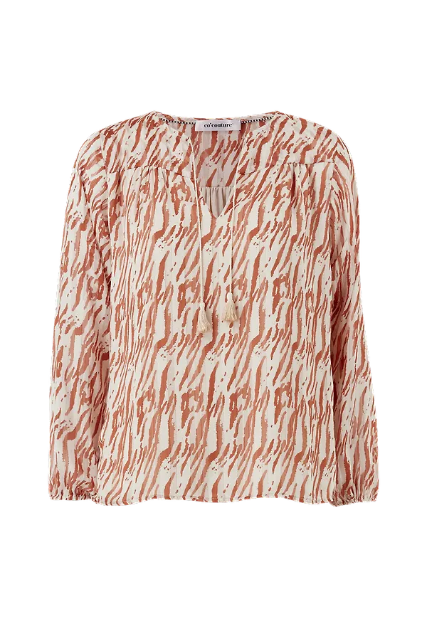 co'couture - Blus Golden Tiger Boho Blouse - Vit