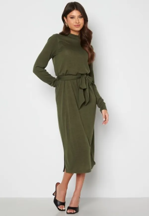 Happy Holly Faith cosy midi dress Khaki green 36/38
