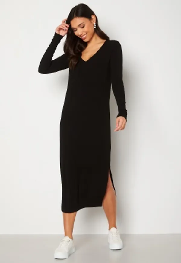 BUBBLEROOM Najda deep v-neck dress Black XL
