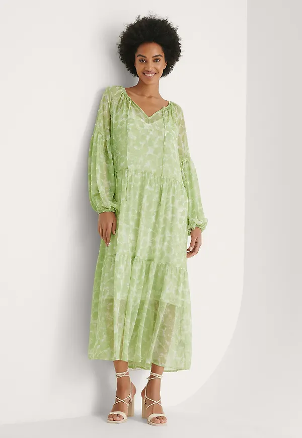 NA-KD Recycled skir maxiklänning - Green