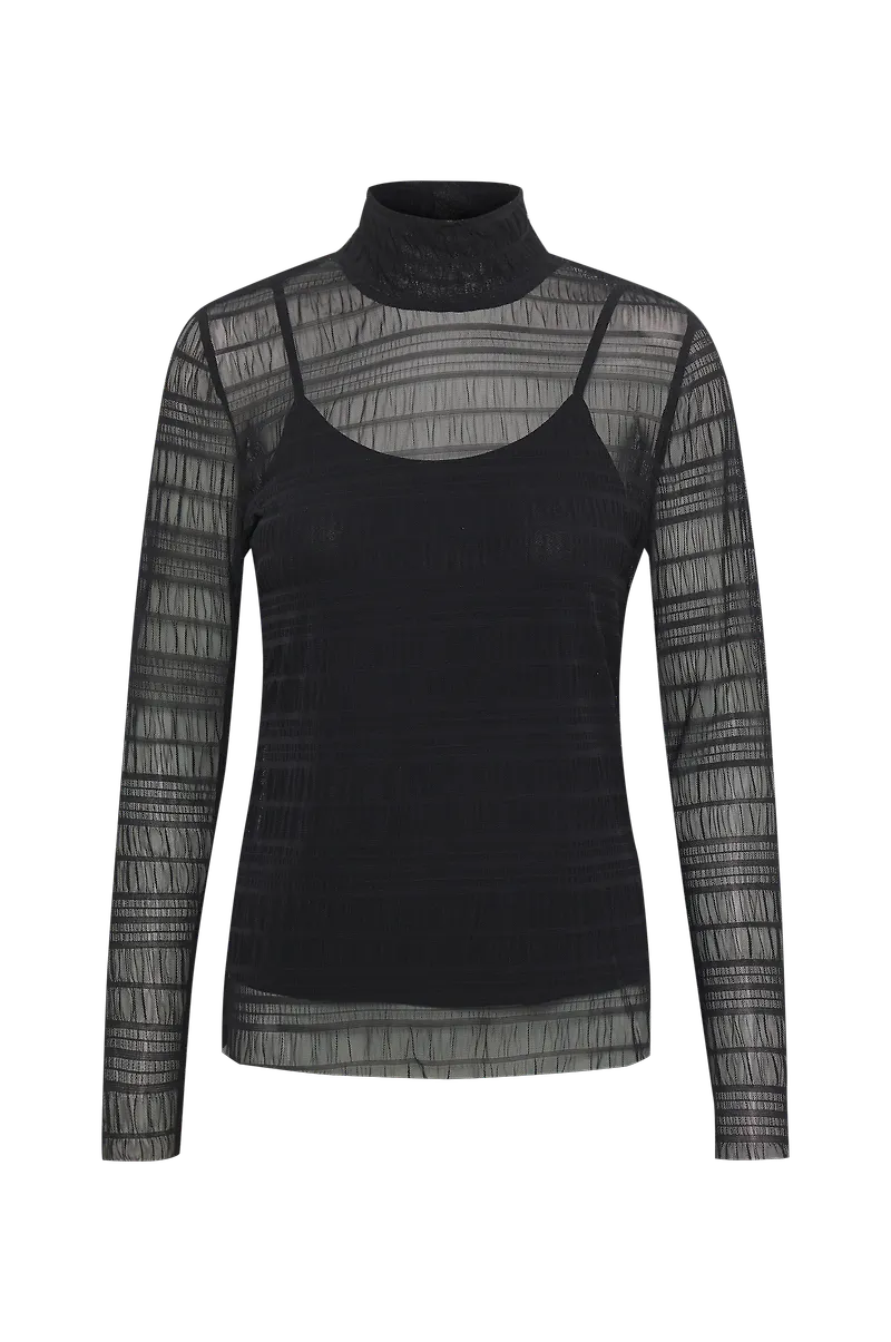 Cream - Topp crBubble Turtleneck - Svart