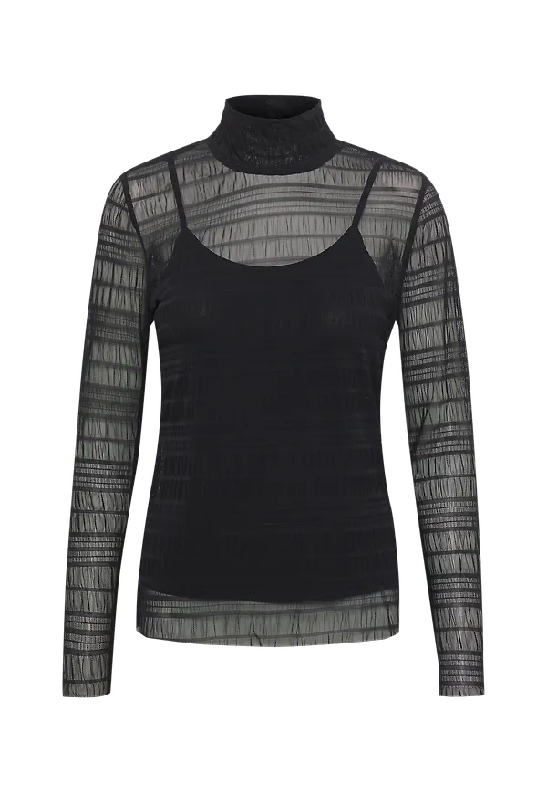 Cream - Topp crBubble Turtleneck - Svart