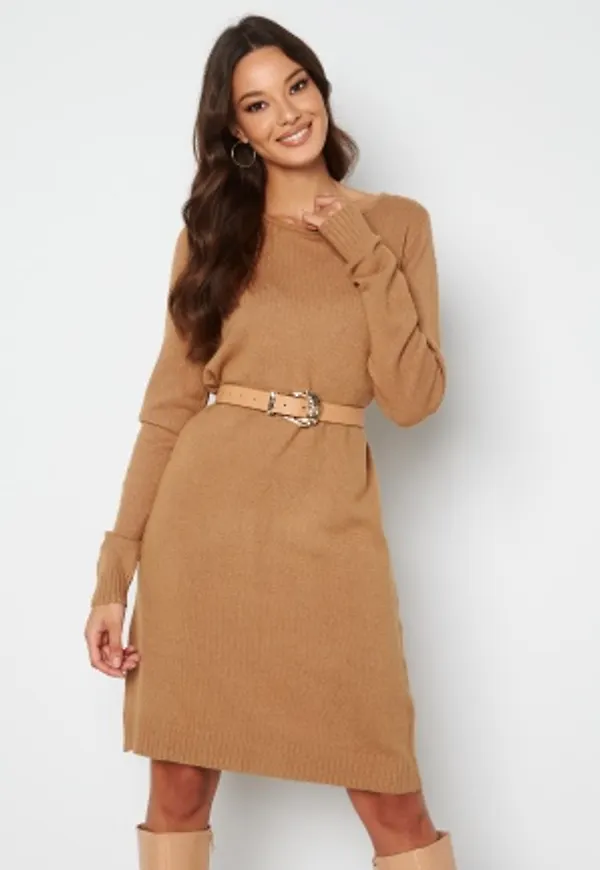 VILA Ril L/S Knit Dress Tigers Eye S