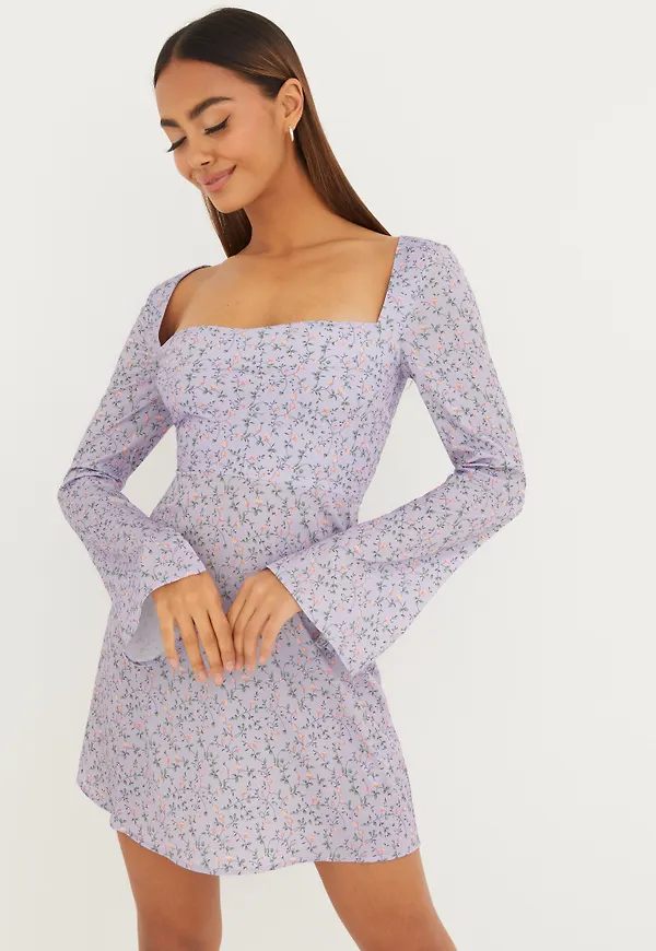 NLY Trend - Klänningar - Blommig - Right Mood Satin Dress - Klänningar