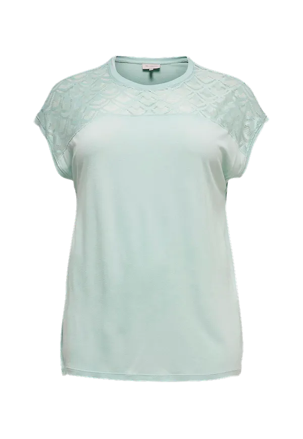 Only Carmakoma - Topp carFlake S/S Mix Top - Grå