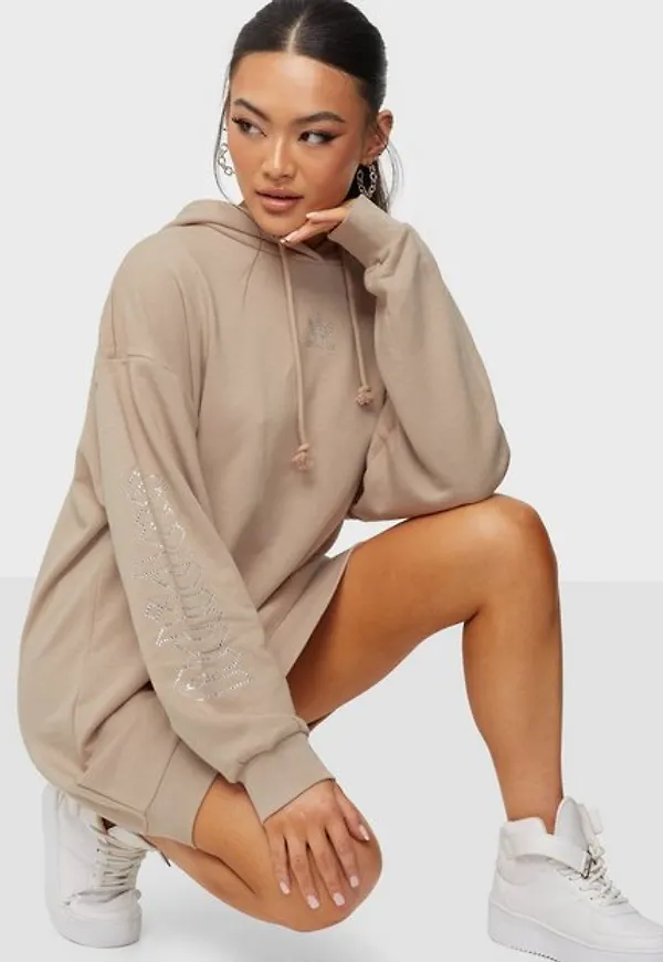Adidas Originals Hoodie Dress Långärmade klänningar Beige