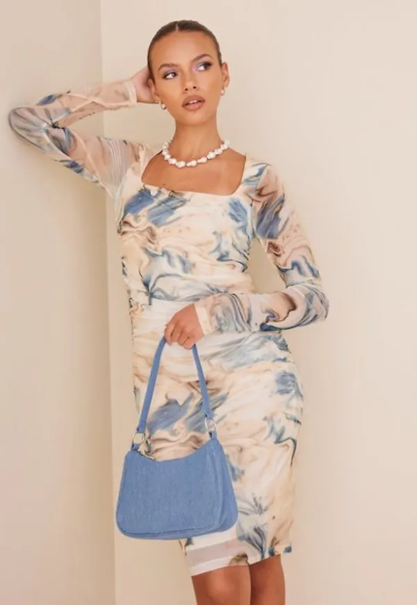 Pieces Pcmaki Ls Mesh Dress D2D Långärmade klänningar