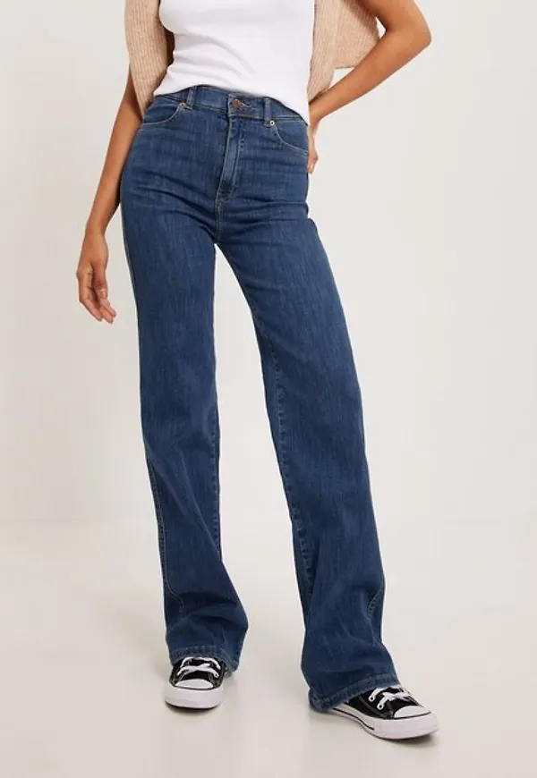 Dr Denim Moxy Straight High waisted jeans Pyke Plain Dark Blue