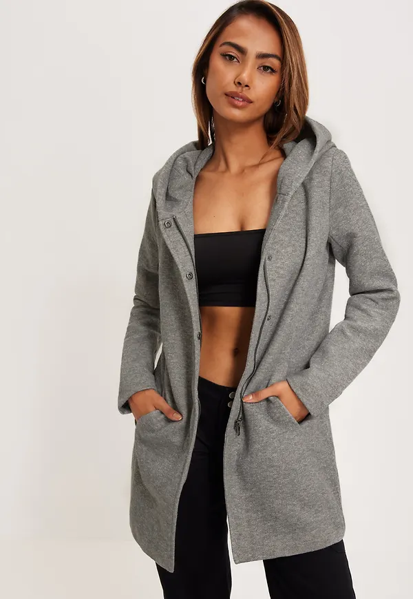 Only - Kappor - Ljus Grå - onlSEDONA Light Coat Otw Noos - Jackor - Coats