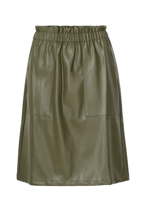Culture - Kjol cuMelissa PU Skirt - Grön