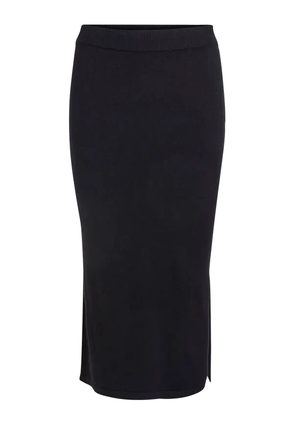 Vila - Kjol viPilla Slit Knit Skirt - Svart