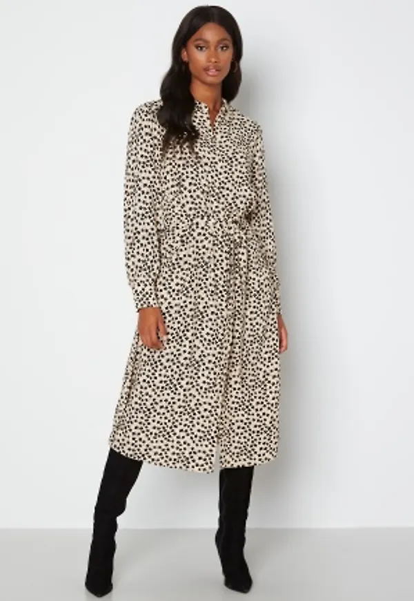 Object Collectors Item Sofia L/S Shirt Dress Sandshell AOP 36