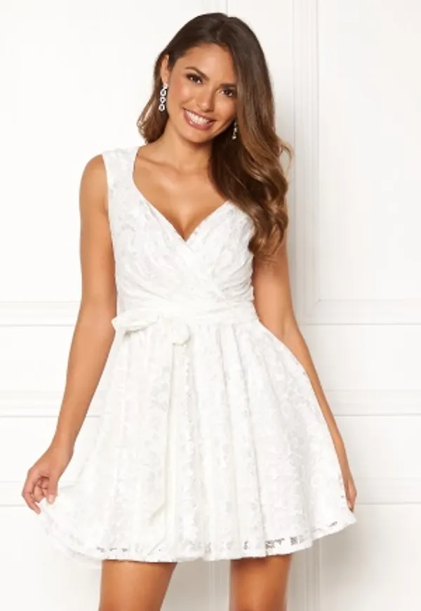 Goddiva Lace Skater Dress White XXS (UK6)