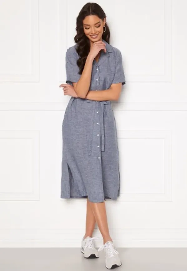 GANT Linen Chambray SS Shirt Dress Persian Blue 38