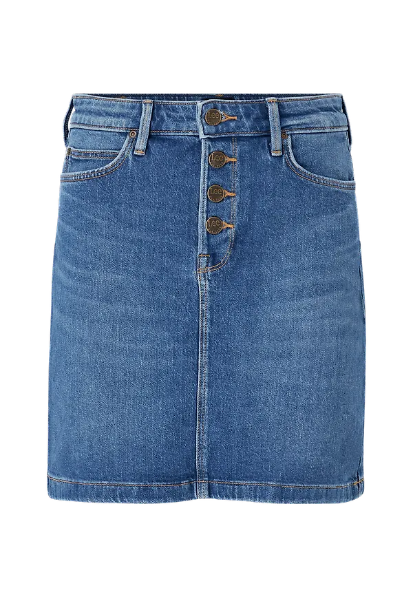 Lee - Jeanskjol Button Fly A Line Skirt - Blå