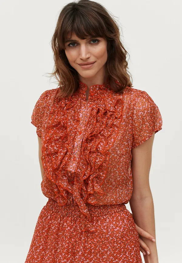 Saint Tropez - Blus XelinaSZ Lilly SS Shirt - Orange