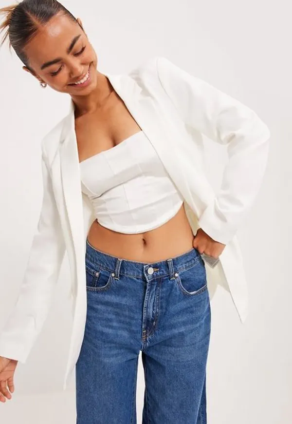 Pieces Pcbossy Ls Loose Blazer Noos Kavajer Cloud Dancer